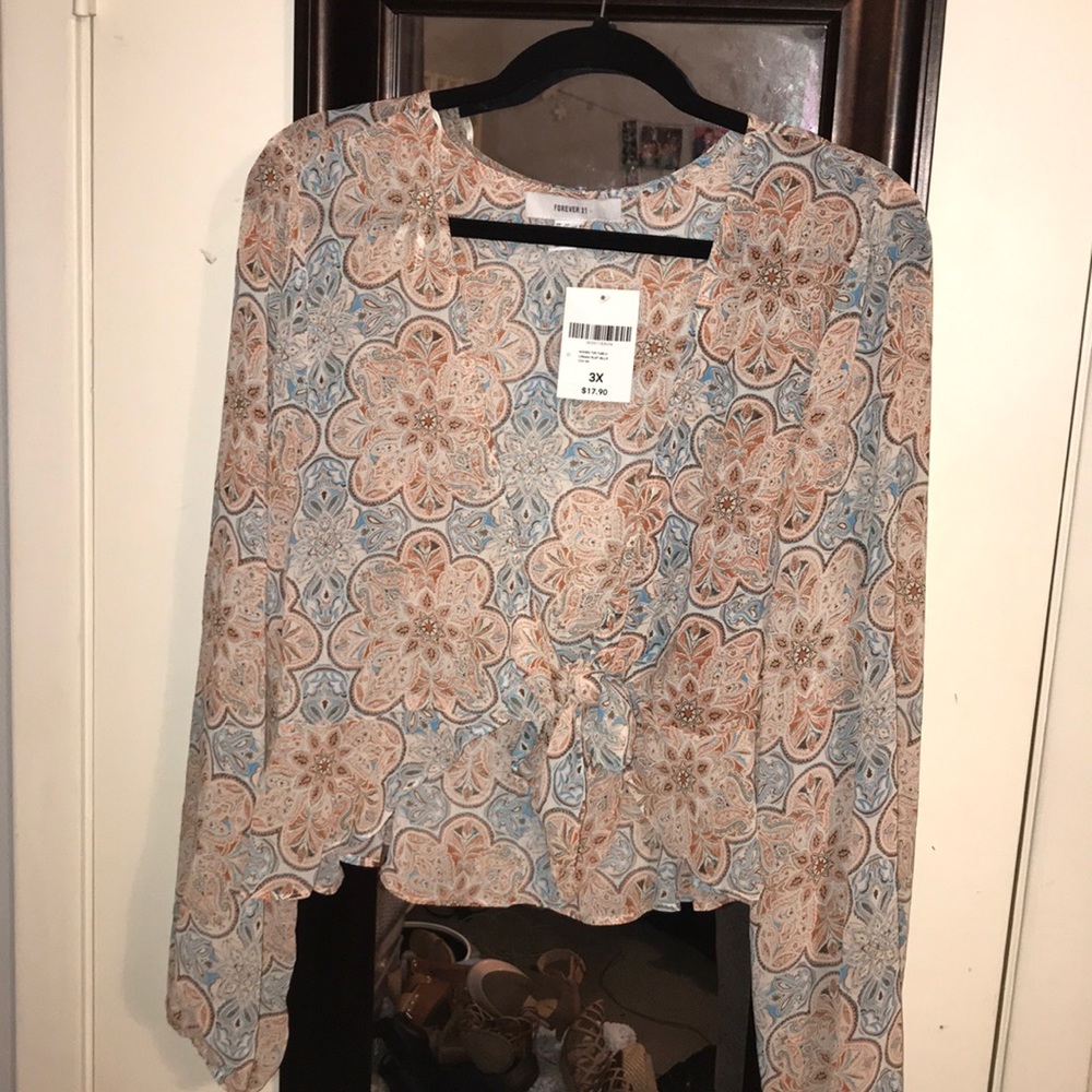 Forever 21+ Tie Front Top